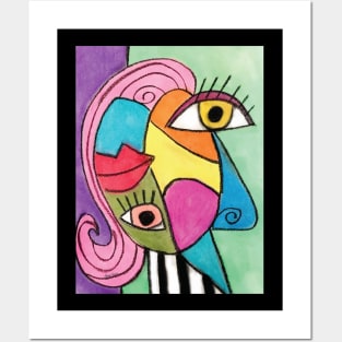 Abstract Face Colorful Posters and Art